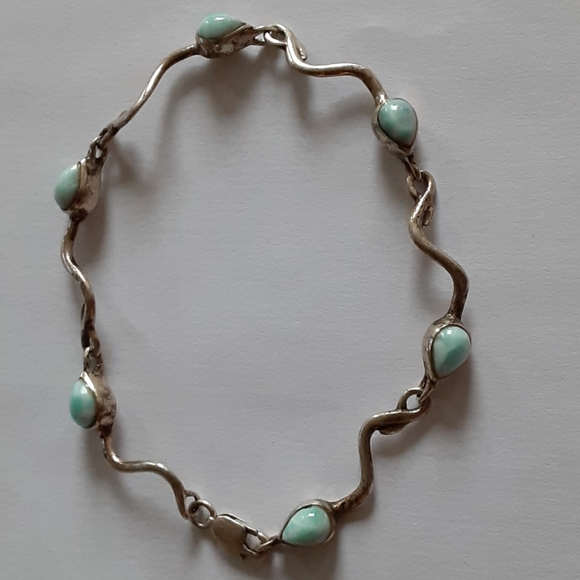 Vintage Sterling Silver 925 and Larimar Bracelet